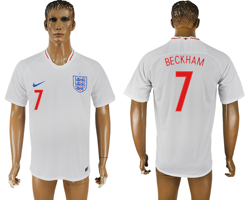 2018 world cup Maillot de foot England #7 BECKHAM WHITE